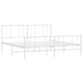 thumbnail image 2 of vidaXL Metal Bed Frame with Headboard and Footboard White 183x213 cm, 2 of 5