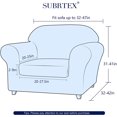 thumbnail image 2 of Subtrex Housse Extensible 2 Pcs Lavable pour Fauteuil/coussin d'Amour/sofa/TG-Sofa, Motif Damassé Jacquard, 2 of 6