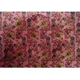 thumbnail image 4 of oneOone Cotton Silk Fabric Leaves & Floral Block Printed Fabric 1 Yard 42 Inch Wide, 4 of 4