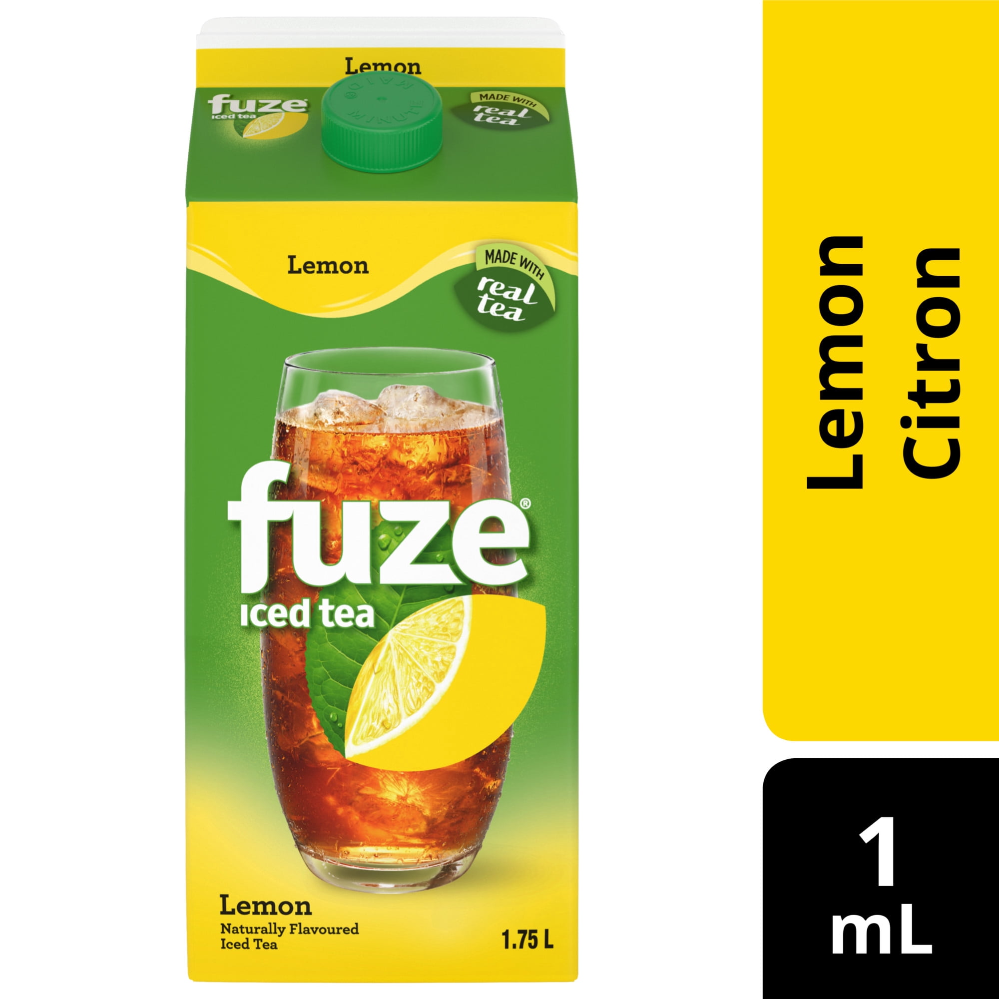 Fuze Iced Tea Lemon, Made With Real Tea and Natural Flavours, 1.75L Chilled Carton