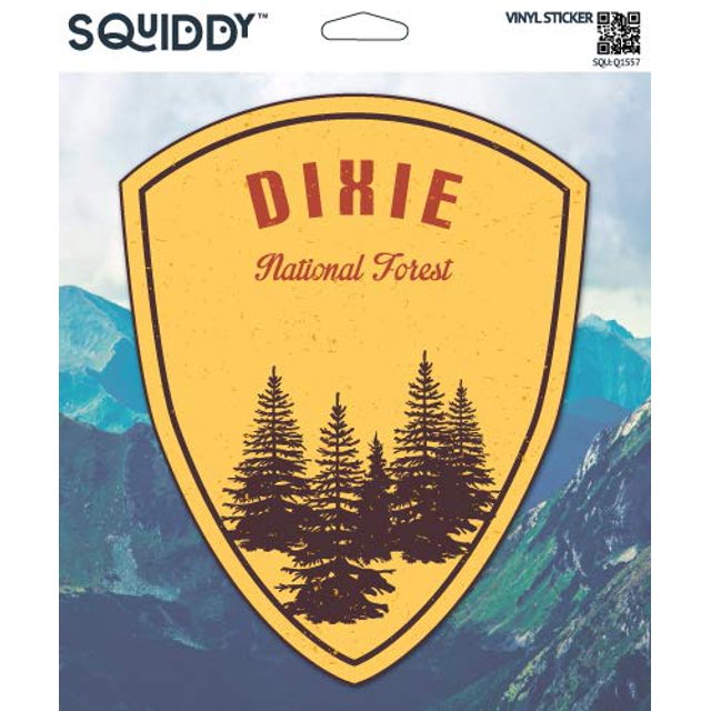 Squiddy Dixie National Forest Hiking Camping - Vinyl Sticker for Car, Laptop, Notebook (5" high)