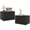 thumbnail image 1 of Costway 2 PCS Modern Floating Nightstand, Wall Mounted Bedside Table with 2 Storage Drawers Black, 1 of 10