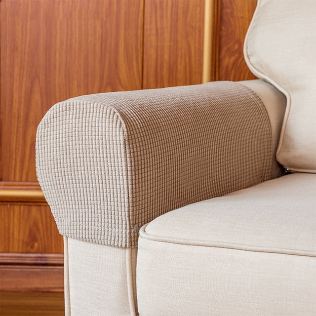 2Pcs Sofa Arm Protector Anti-Slip High Elastic Polyester Simple to Install Armrest Covers Household Supplies