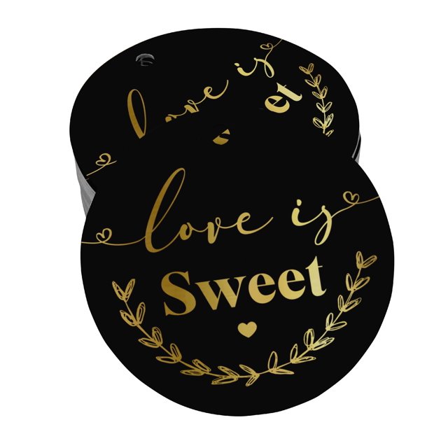 Inkdotpot 100 Pack Love Is Sweet Wedding Favor Paper Tags Craft Real Gold Foil Hang Tags