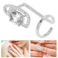 thumbnail image 3 of Rhinestone Inlaid Fingernail Ring, Adjustable Size, Electroplated Copper Material, Exquisite Finger Decoration Jewelry, Easy To Wear,   Wedding, Family Gathering, 3 of 7