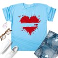 thumbnail image 1 of T-shirt à Manches Courtes Imprimé Amour pour la Saint-Valentin pour Femmes, 1 of 1