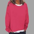 thumbnail image 2 of Timegard Hauts pour Femmes à Épaules Tombantes, Col Ras du Cou, Chandail Ample, Hauts d'Automne Décontractés à Manches Longues, Blouse Confortable, 2 of 5