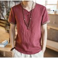 thumbnail image 2 of BOBOGOJP T-Shirt Homme Coupe Régulière Manches Courtes Col Rond Imprimé (Rouge,G), 2 of 3
