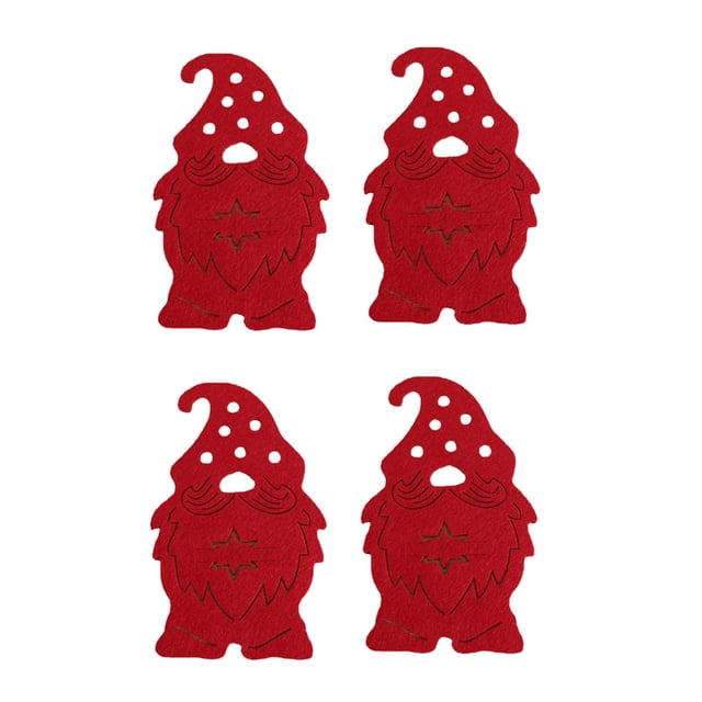 WHEANG Santa's Plate Set Christmas Gifts Red Folk Bag Tableware Set Xmas Red 4 Pieces
