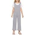 thumbnail image 2 of MIASHUI Girl's Jumpsuits Summer Sleeveless Overalls Kids Round Neck Long Pants Rompers,Grey,5-6 Years, 2 of 5