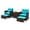 Mix Brown + Turquoise, variant on Costway 5 PCS Patio Rattan Furniture with 2 Wicker Ottomans & Tempered Glass Coffee Table Navy