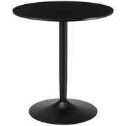 HOMCOM Round Dining Table with Steel Base, Non-slip Pad for Living Room