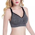 thumbnail image 2 of Full Bust Seamless Full coverage Nursing Maternity Bras Bralette S-XXL adjustable shoulder strap Gray L, 2 of 8
