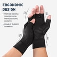 thumbnail image 3 of Graflsoa Copper-Infused Arthritis Relief Gloves with Open Finger Design for Enhanced Comfort and Mobility, Ideal for Hand Pain, Tendinitis, and Rheumatism Support, Black, Size S/M/L, 3 of 6