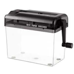 Nomeni Paper Shredder Clearance, Desktop Hand Operated Office Home A6 Mini Manual Shredder Office Supplies Black