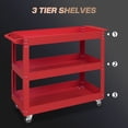 thumbnail image 4 of DURHAND 3 Tier Rolling Tool Cart, 330 LBS Capacity Utility Cart, Red, 4 of 10