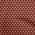 thumbnail image 1 of oneOone Polyester Spandex Maroon Fabric Onam Kathakali Sewing Craft Projects Fabric Prints By Yard 56 Inch Wide, 1 of 4