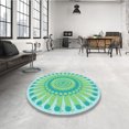 thumbnail image 4 of Ahgly Company Tapis d'Intérieur Lavable en Machine Carré Vert, 6 Pieds Carré, 4 of 7
