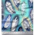thumbnail image 1 of Soimoi polyester Crepe Fabric Leaves & Feather Print Fabric by Yard 42 Inch Wide, 1 of 3