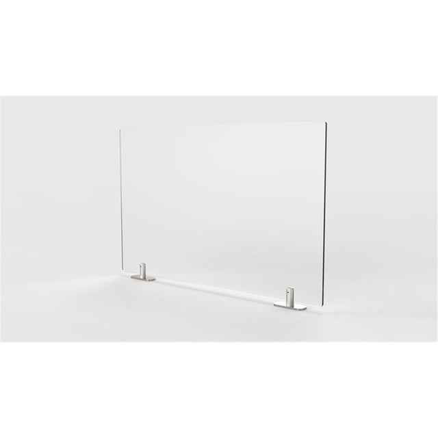 Pemberly Row Plastic 24"x24" Partition Extender with Tape in Frosted White