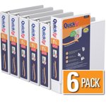 QuickFit 8.5 x 5.5 Hevy Duty View Binder, Anneau rond, 6 Boîte (1.5", Blanc)