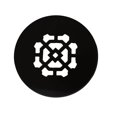 thumbnail image 1 of Achtek 3.5" Duct opening Solid Cast Aluminum Round Grille ( 5" Round Overall) | Powder Coated BLACK - Without Holes For Floor, 1 of 10