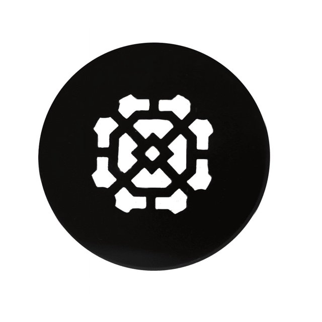 Achtek 3.5" Duct opening Solid Cast Aluminum Round Grille ( 5" Round Overall) | Powder Coated BLACK - Without Holes For Floor