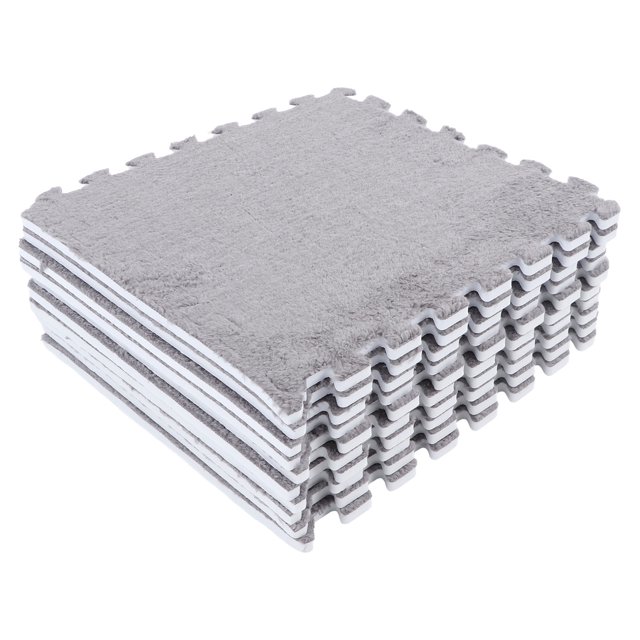 Tapis Emboîtable en Peluche, 10 Pcs Tapis de Sol en Mousse Peluche Faits de Molleton Corail Doux au design Multicolore. les Tapis Présentent un design Emboîtable Détachable pour un Assemblage Personnalisable, Convient aux Chambres, Salons et foyers. Offre une surface Douce et Antidérapante Idéale pour le Rampement de Bébé Ou comme Tapis de table Basse Épaissi.