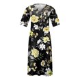thumbnail image 3 of SMihono Robe d'Été Grande Taille pour Femmes 2023 à Col en V à Manches Courtes Robe Imprimée Robe Décontractée avec Poches, 3 of 4