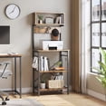 thumbnail image 3 of Bestier 5 Tier Kitchen Baker's Rack, 60.5" Microwave Stand with Hooks, Rustic Brown, 3 of 9