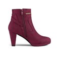 thumbnail image 3 of Unique Bargains Bottines à Talon à Bout Rond à Fermeture Éclair pour Femmes, 3 of 7