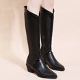 thumbnail image 4 of Pointed Toe Thick Mid-heel High Boots Children's Knight Boots Plus Size Boots, 4 of 8