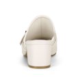 thumbnail image 2 of BLISSFUL STEP Outfit Women's Shoes Buckle Strap Pointed Toe Chunky Heel PU Vamp Mule Shoes White 9, 2 of 8