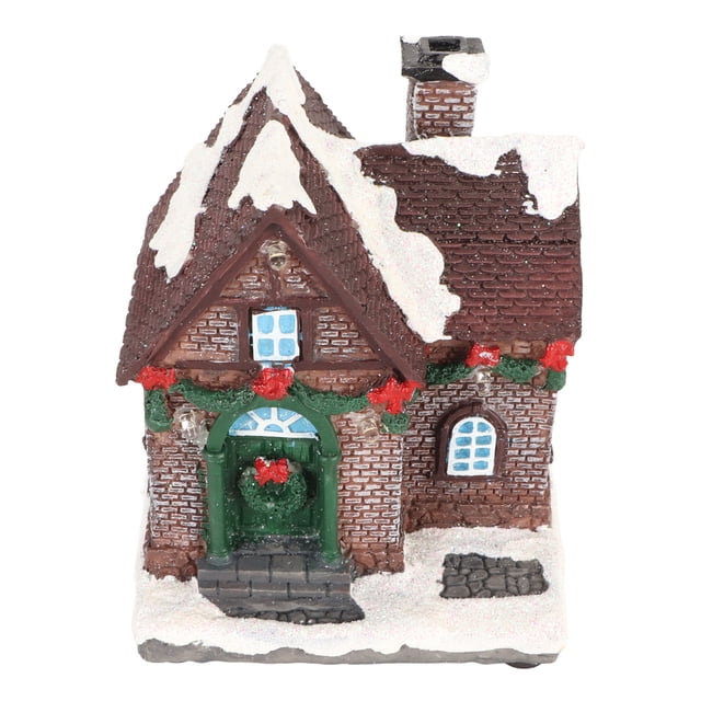 LED Lighted Christmas Village House Vintage Exquisite Landscaping Christmas House Home Decor Presents
