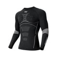 thumbnail image 4 of Mceream Chandail Thermique à Col Rond pour Homme Doublé en Molleton Ski Cyclisme Chasse Couche de Base de Compression, Chaud, Séchage Rapide Gris TG, 4 of 5