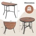 thumbnail image 3 of Gymax 2 Pcs Table d'Événement Demi-Ronde Pliable Table de Banquet Pliable avec Cadre en Métal Brun, 3 of 10