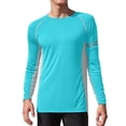 thumbnail image 1 of Charmo Mens Long Sleeve Swim Shirts Sun Protection UPF 50+ Rashguard Athletic Workout Hiking Swimwear Tops, 1 of 9