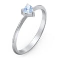 thumbnail image 3 of Heart Birthstone Ring - Aquamarine (March), 3 of 6
