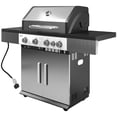 thumbnail image 1 of CoSoTower 4+1 Burner Liquid Propane Gas Grill Outdoor Portable BBQ with Side Burner, Warming Rack, Side Shelf, Storage Cabinet, Thermometer, 4 Wheels, Tank Holder, Silver, 1 of 7