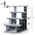 thumbnail image 3 of PawHut 4 Steps Cat Stairs, Small Cat Tree with Toy, 23.5" x 16" x 25", 3 of 10