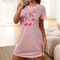 thumbnail image 2 of Vêtements de Nuit pour Femmes Robes de Nuit pour Femmes Robe de Nuit à Imprimé Cœur Manches Courtes Col Rond Chemise de Nuit Confort Robe de Pyjama Vêtements de Nuit T-Shirt Tenue d'Intérieur Robe de Maison Grande Taille Jupe de Pyjama TG, 2 of 5