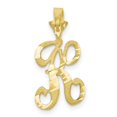 thumbnail image 1 of Diamond2Deal 10K Yellow Gold Grooved Letter K Initial Pendant for Women, 1 of 5
