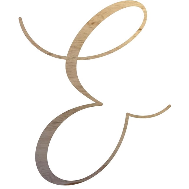 Unfinished Wood Letter &, Craft Alphabet 12'' Tall Wooden Letter Wall Décor, Bellany Script Font