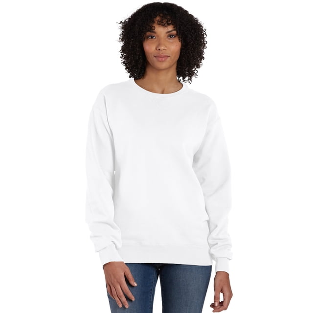 Hanes Mens Big ComfortWash Garment Dyed Fleece Sweatshirt, S, White