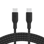 Belkin USB-C to USB-C Cable, BoostCharge Braided Power Cable (2M/6.6ft), Fast Charging Cable w/ 100W Power Delivery, USB-IF Certified for iPhone 16, MacBook, Chromebook, Galaxy & More - Black