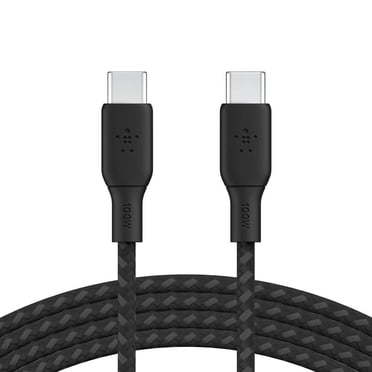 Belkin USB-C to USB-C Cable, BoostCharge Braided Power Cable (2M/6.6ft), Fast Charging Cable w/ 100W Power Delivery, USB-IF Certified for iPhone 16, MacBook, Chromebook, Galaxy & More - Black