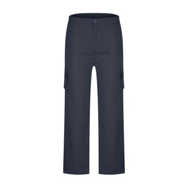 jovati Elastic Waist Pants for Women Womens Cargo Pants Trousers Work Wear Solid Combat with 6 Pocket Full Pants Womens Cargo Pants with Pockets High Waist Pants for Women