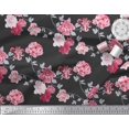 thumbnail image 3 of Soimoi Coton Cambric Roses & Feuilles Floral Imprimé Tissu à Coudre Yard 56 Pouces de Large, 3 of 3