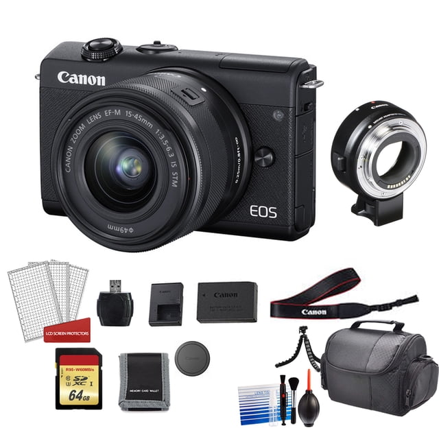 Canon EOS M200 avec Trousse d'Objectif 15-45 mm avec Adaptateur d'Objectif + Plus - Modèle International