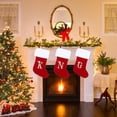 thumbnail image 4 of SUTENGDA 20 Inches Monogram Christmas Stockings Red Velvet with White Super Soft Plush Cuff Embroidered Xmas Stockings Classic Personalized Stocking Decorations for Family Holiday Season, 4 of 5